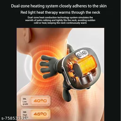 Neck and Shoulder Massager,Neck Massager for Pain Relief Deep Tissue with Two-Speed Temperature Adjustment Dual-Zone Heat,Back and Leg Massagers with Simulation Palm,Useful Gift