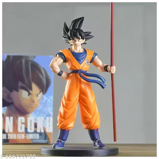 HATAKE Goku Action Figure – 25 cm Dragon Ball Z Collectible with Power Pole Saiyan warrior figure Anime character decoration DBZ toy with Power Anime figurine India Pole