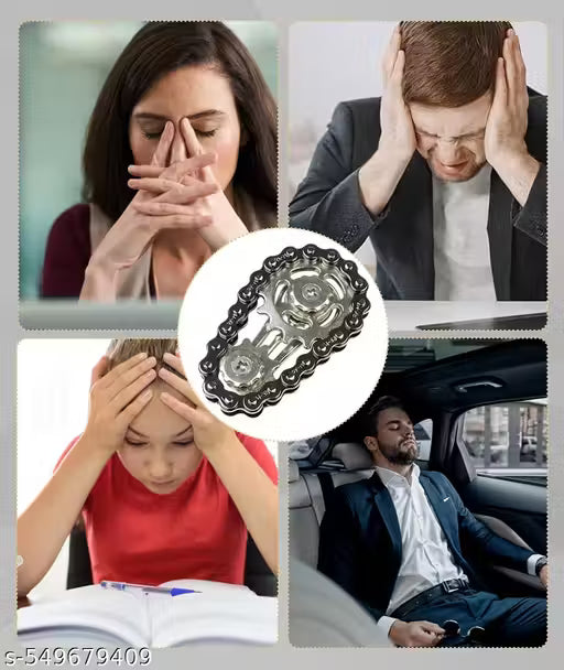 VATTU Fidget Toys for Kids, Fidget Toys, Black Compact Fidget Toys for Kids Adults Bicycle Chain Top Stress Relief Toy Durable Portable Ages