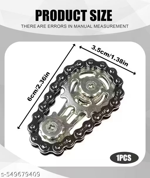 VATTU Fidget Toys for Kids, Fidget Toys, Black Compact Fidget Toys for Kids Adults Bicycle Chain Top Stress Relief Toy Durable Portable Ages